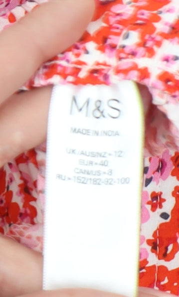Marks and Spencer Women's Multicoloured Floral Culotte Shorts Size 12