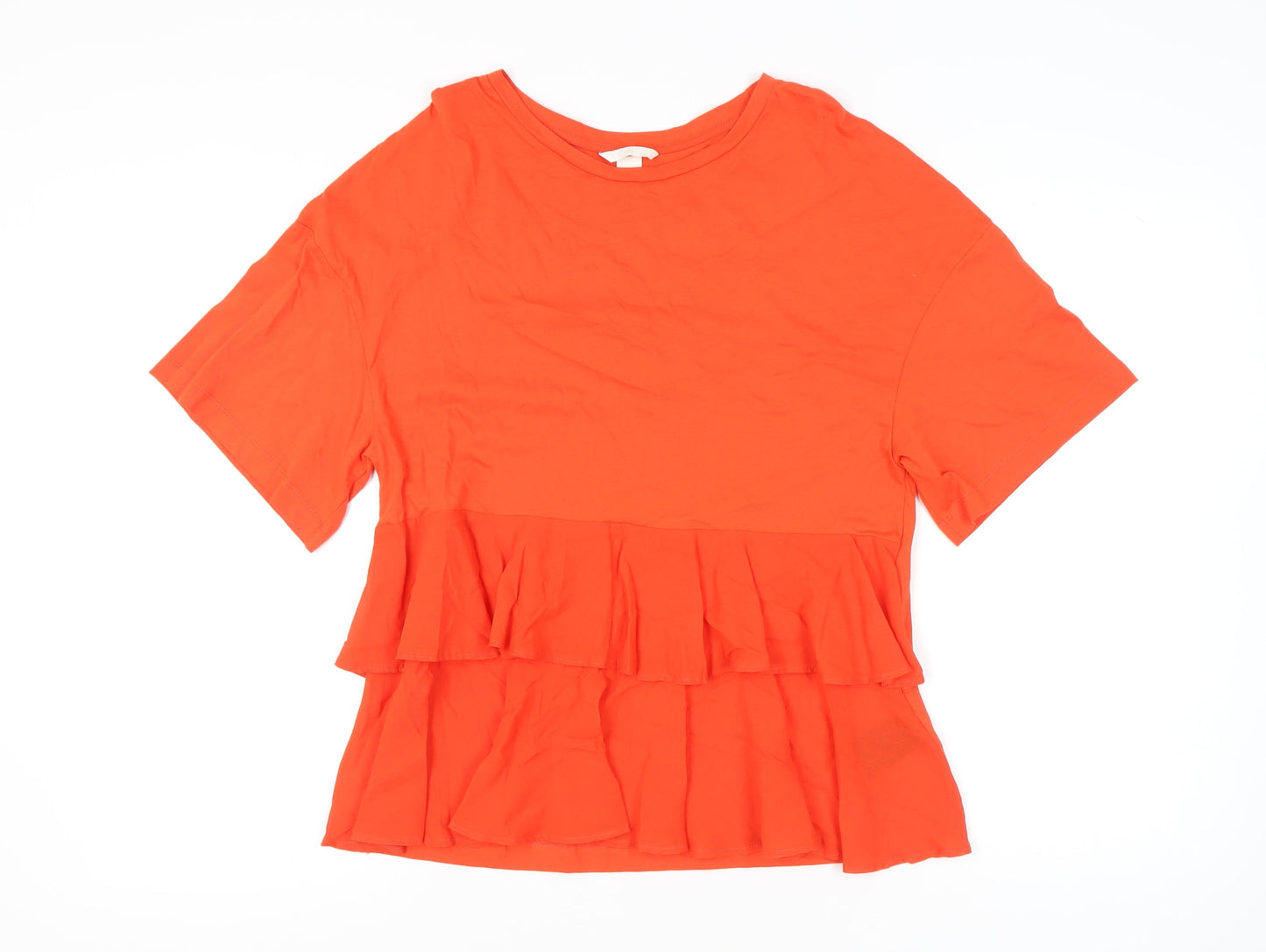 Womens UK Size S H&M Orange Basic T-Shirt
