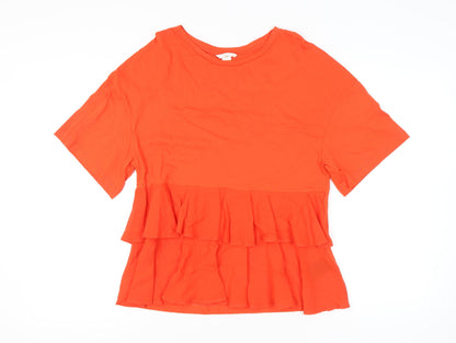 Womens UK Size S H&M Orange Basic T-Shirt