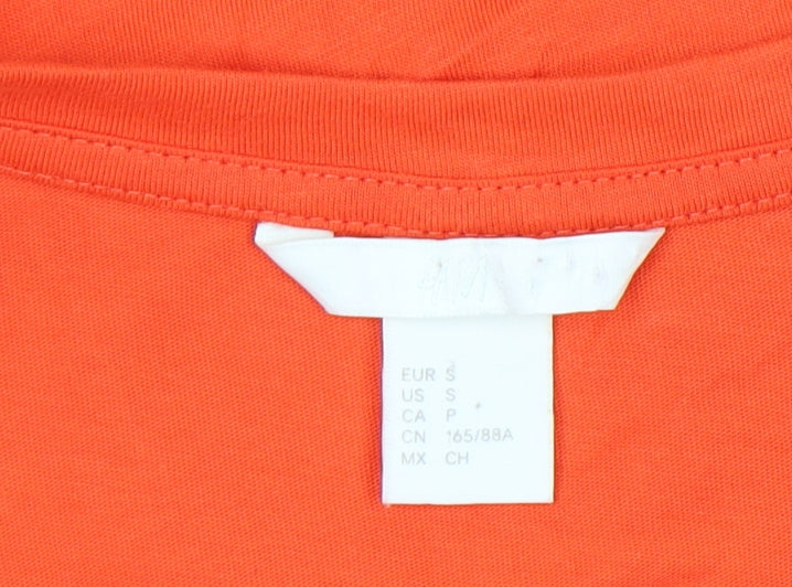 Womens UK Size S H&M Orange Basic T-Shirt