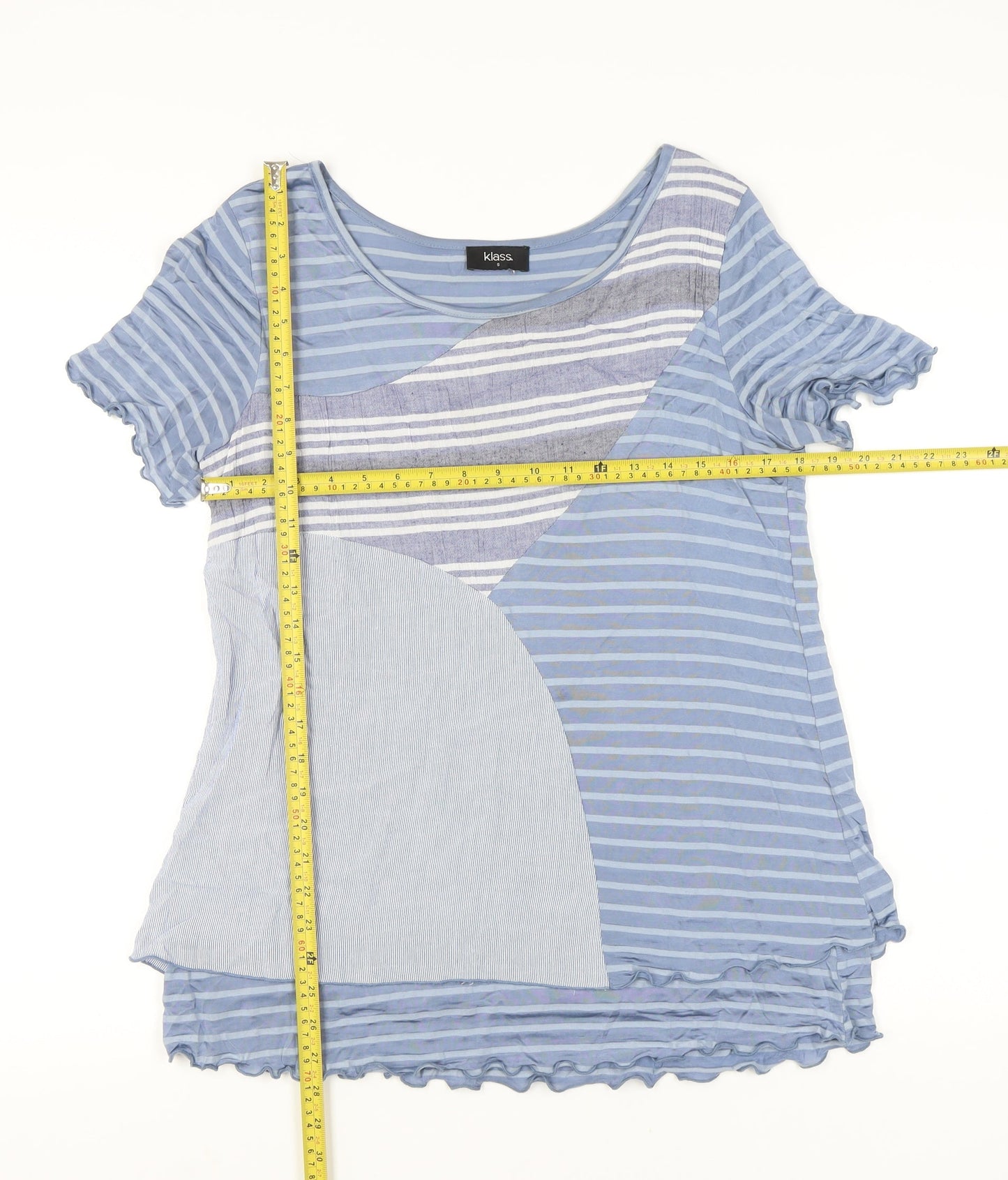 Womens UK Size S Klass Blue Basic T-Shirt