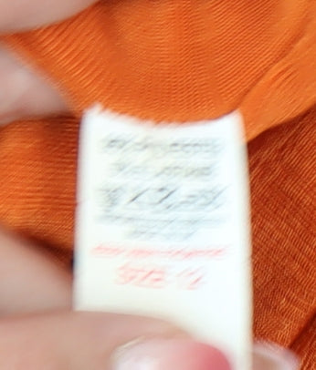 Club L London Women’s Orange Bodycon Midi Dress UK 12 Ruched High Neck