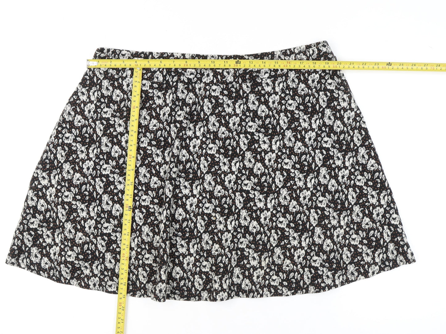 Fat Face Women’s Black Floral A-Line Short Skirt Size 18