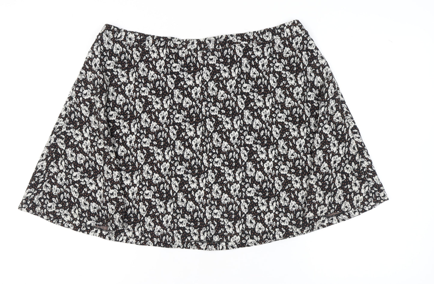 Fat Face Women’s Black Floral A-Line Short Skirt Size 18