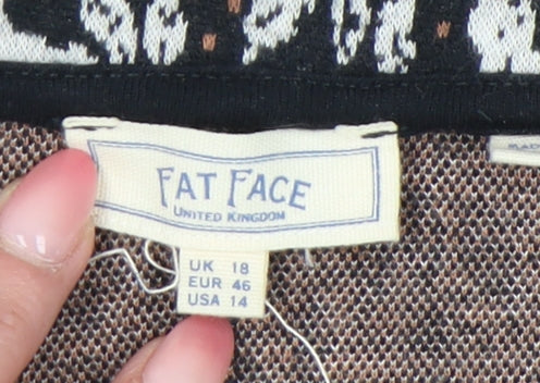 Fat Face Women’s Black Floral A-Line Short Skirt Size 18