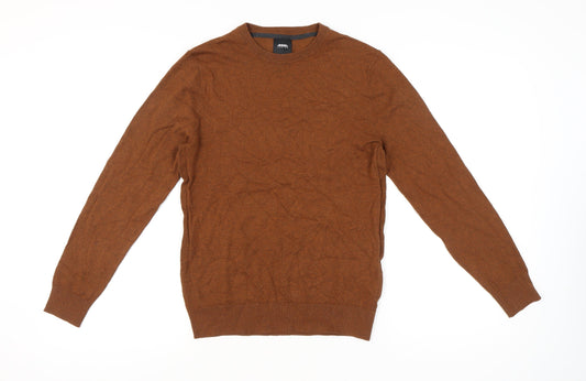 Burton Menswear Men’s Brown Cotton Crew Neck Jumper Size S