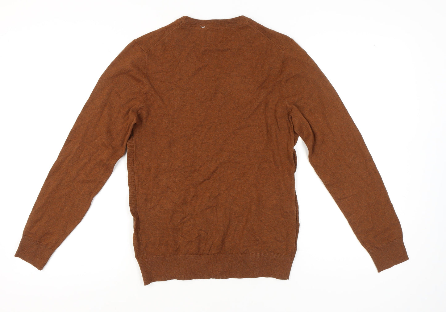 Burton Menswear Men’s Brown Cotton Crew Neck Jumper Size S