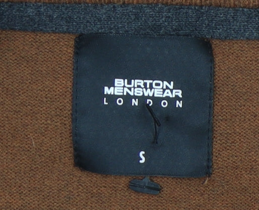 Burton Menswear Men’s Brown Cotton Crew Neck Jumper Size S