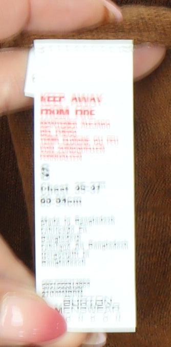 Burton Menswear Men’s Brown Cotton Crew Neck Jumper Size S