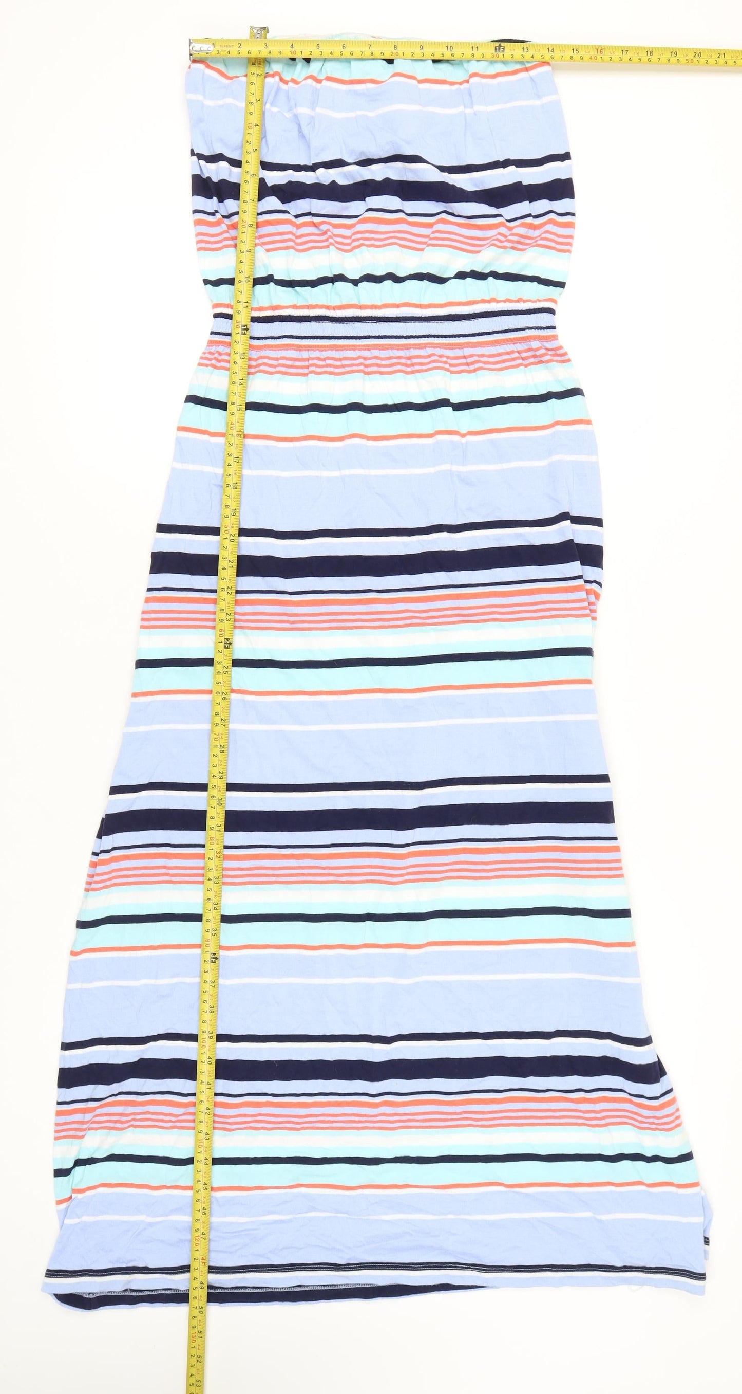 Gap Women’s Multicoloured Striped Maxi Dress Size M Strapless Jersey