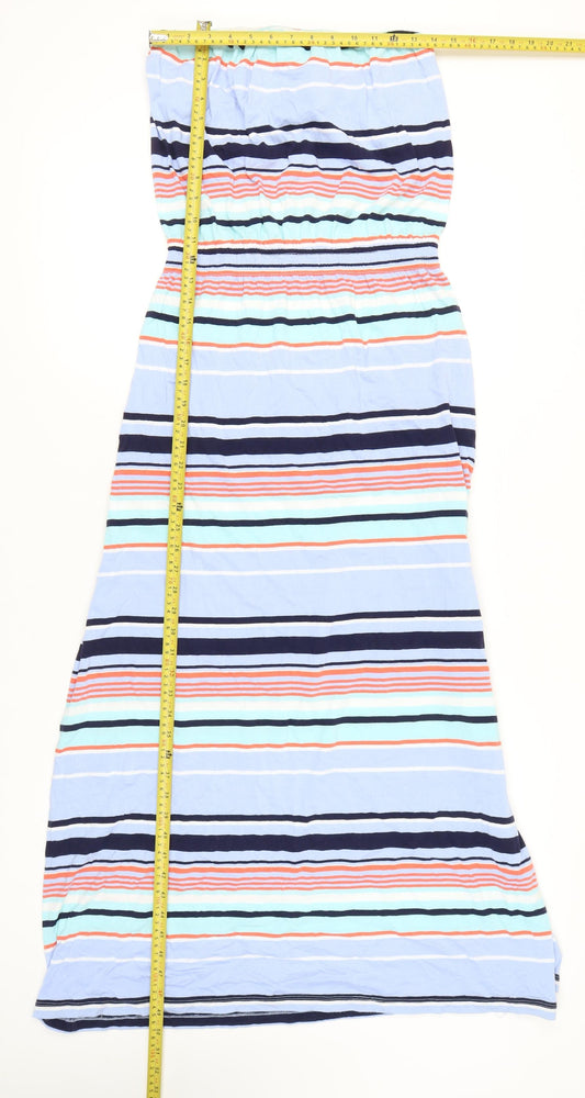 Gap Women’s Multicoloured Striped Maxi Dress Size M Strapless Jersey
