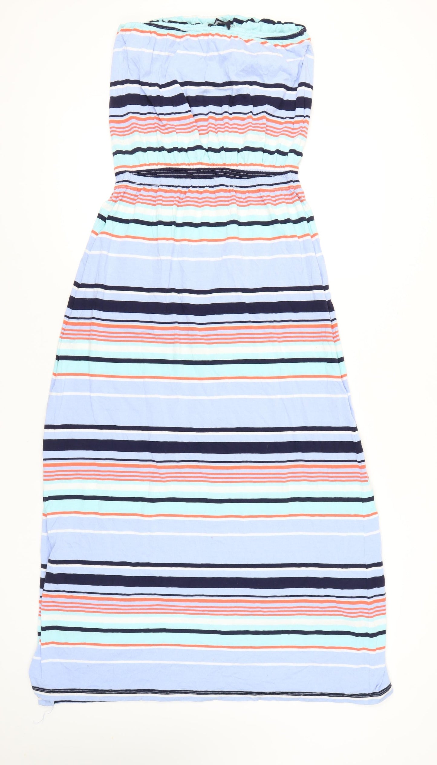 Gap Women’s Multicoloured Striped Maxi Dress Size M Strapless Jersey