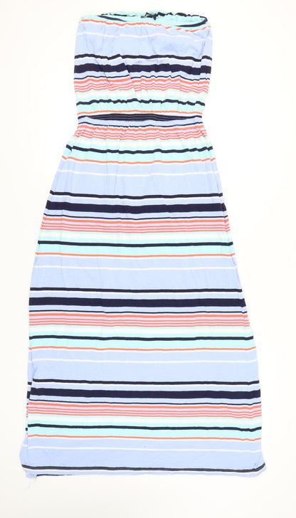 Gap Women’s Multicoloured Striped Maxi Dress Size M Strapless Jersey