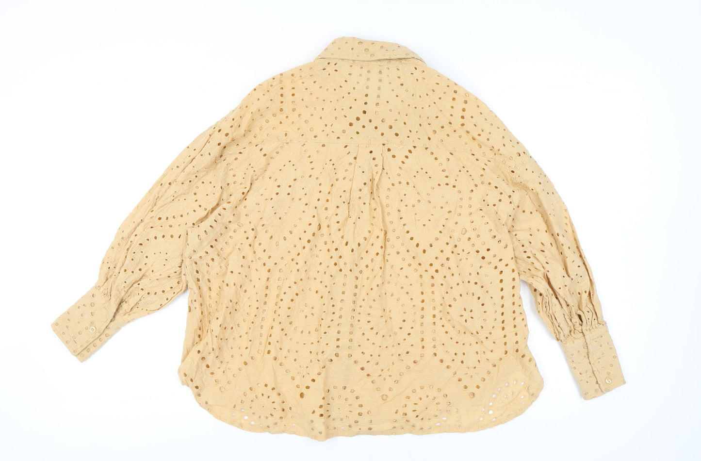 Womens UK Size 8 Warehouse Beige Basic Button-Up