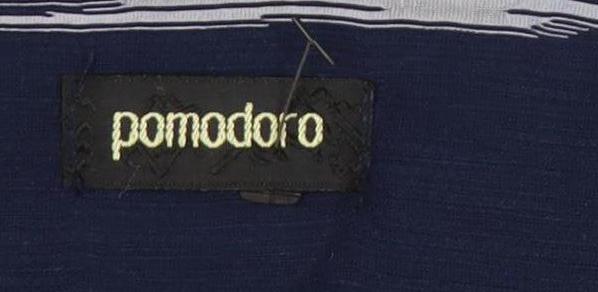 Pomodoro Women’s Blue Size 12 Knee Length Shirt Dress with Pockets