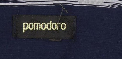 Pomodoro Women’s Blue Size 12 Knee Length Shirt Dress with Pockets