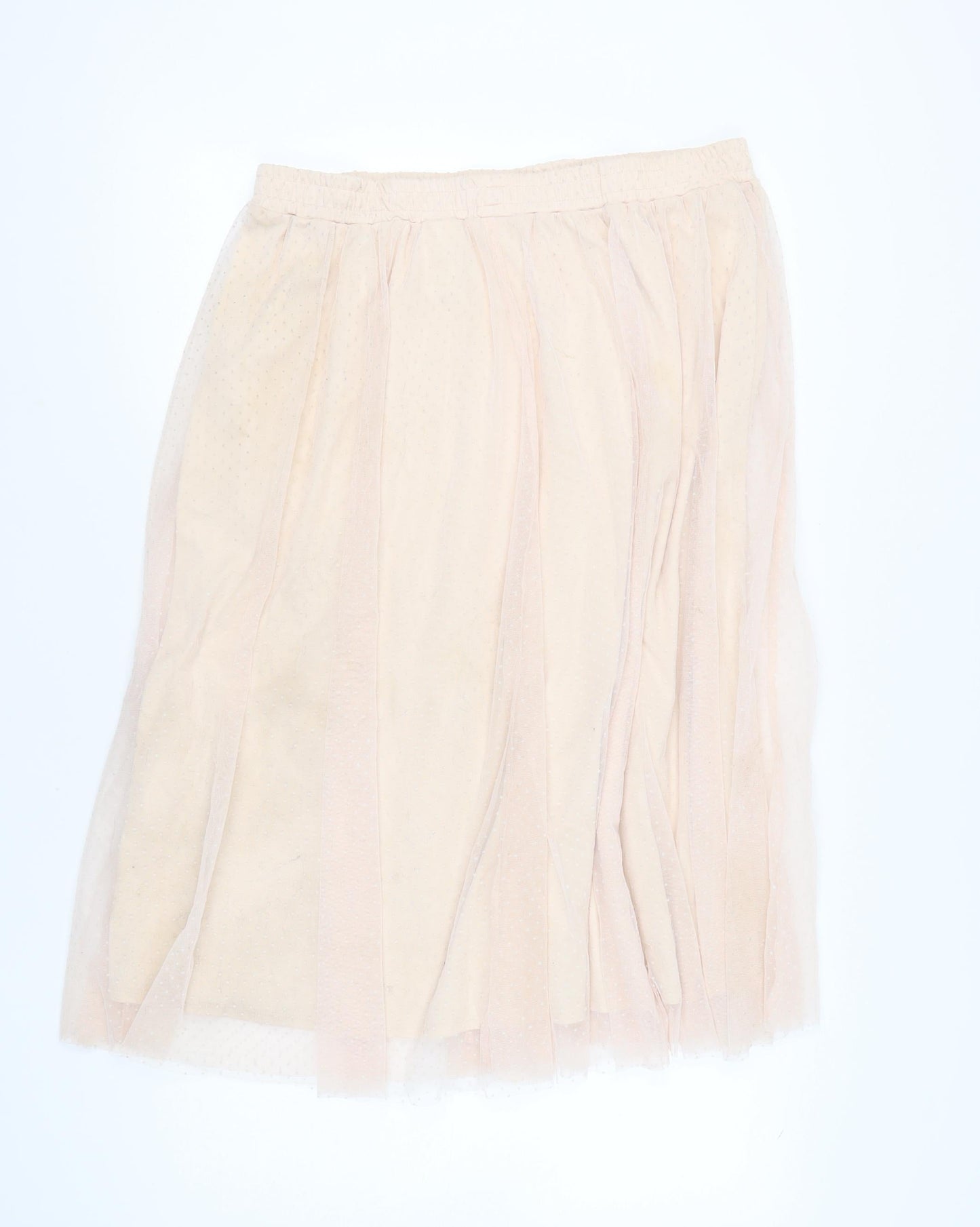 H&M Women’s Beige Knee Length Pleated Chiffon Skirt XL
