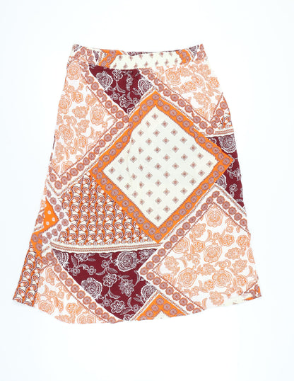 Peacocks Women’s Multicoloured Paisley A-Line Skirt Size 12