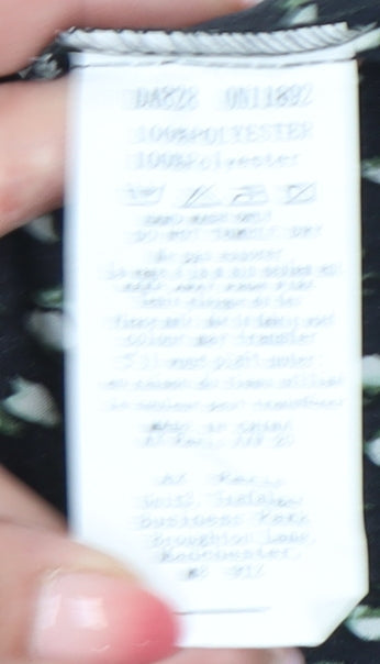 AX Paris Women’s Black Abstract Ruffle Wrap Dress Size 14