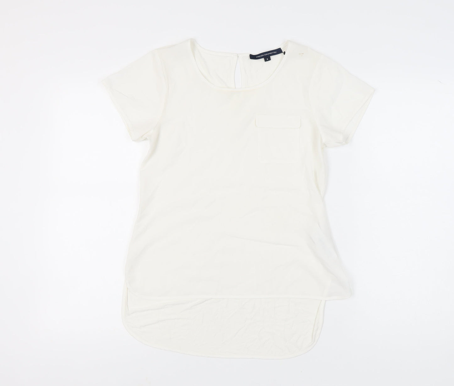 Womens UK Size S French Connection Ivory Basic T-Shirt