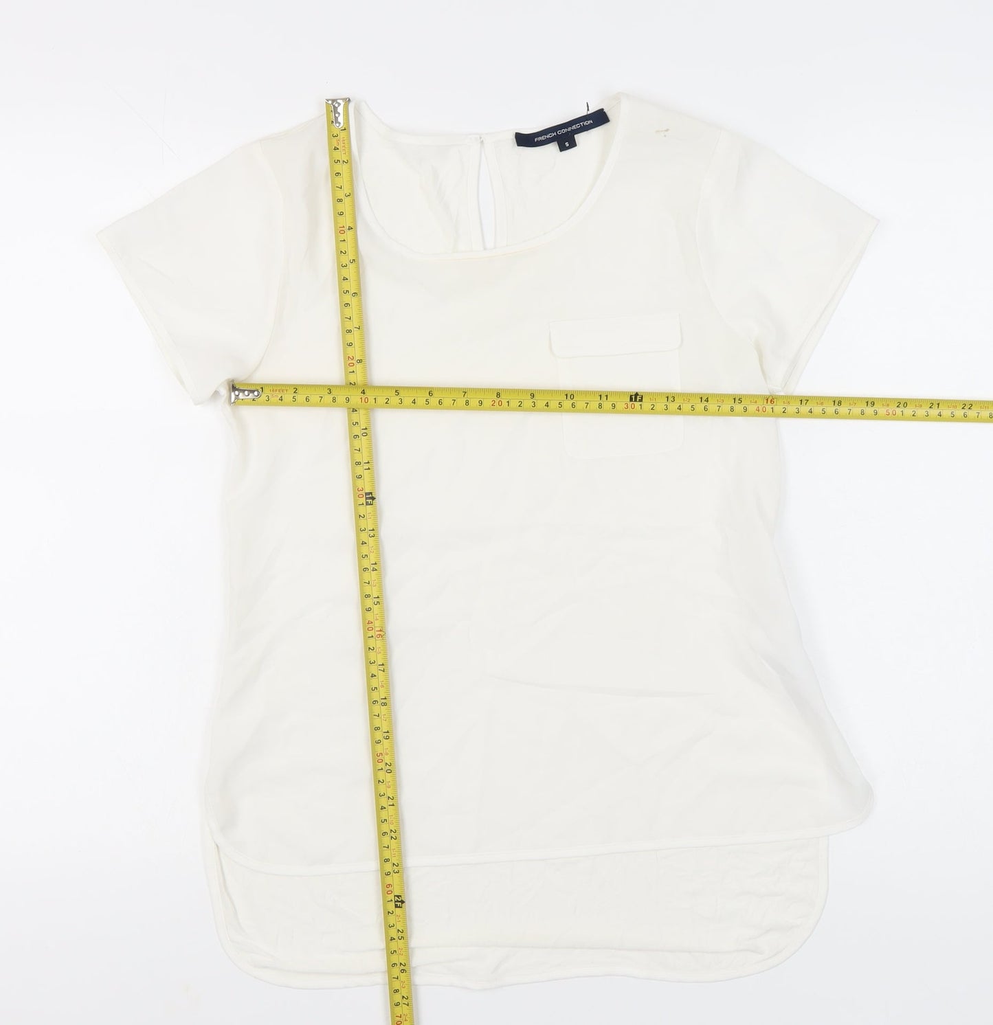 Womens UK Size S French Connection Ivory Basic T-Shirt