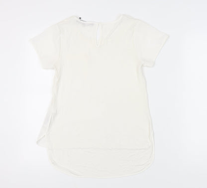 Womens UK Size S French Connection Ivory Basic T-Shirt