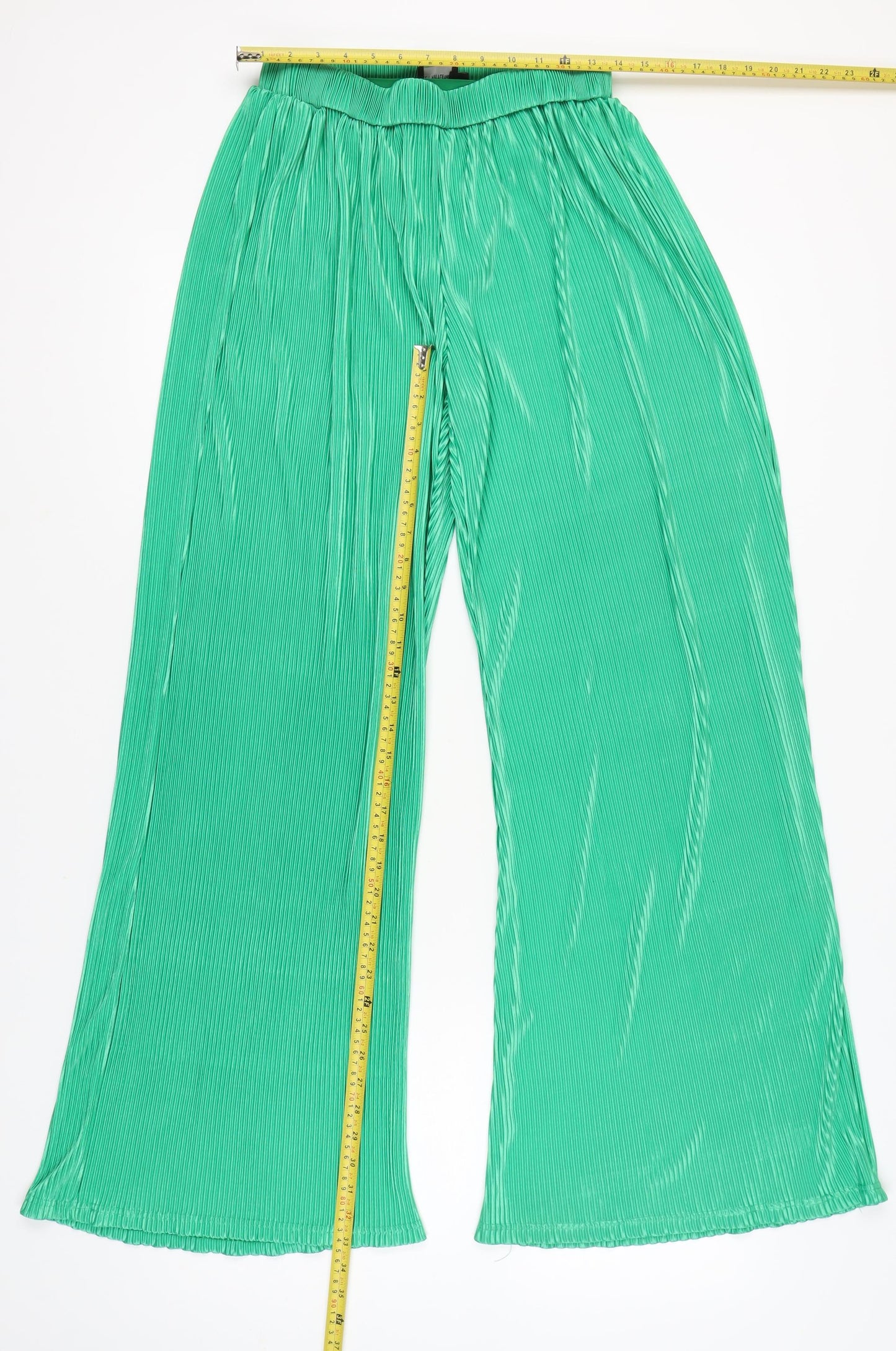 Womens UK Size 12 PRETTYLITTLETHING Regular Fit Wide-Leg Green Trousers