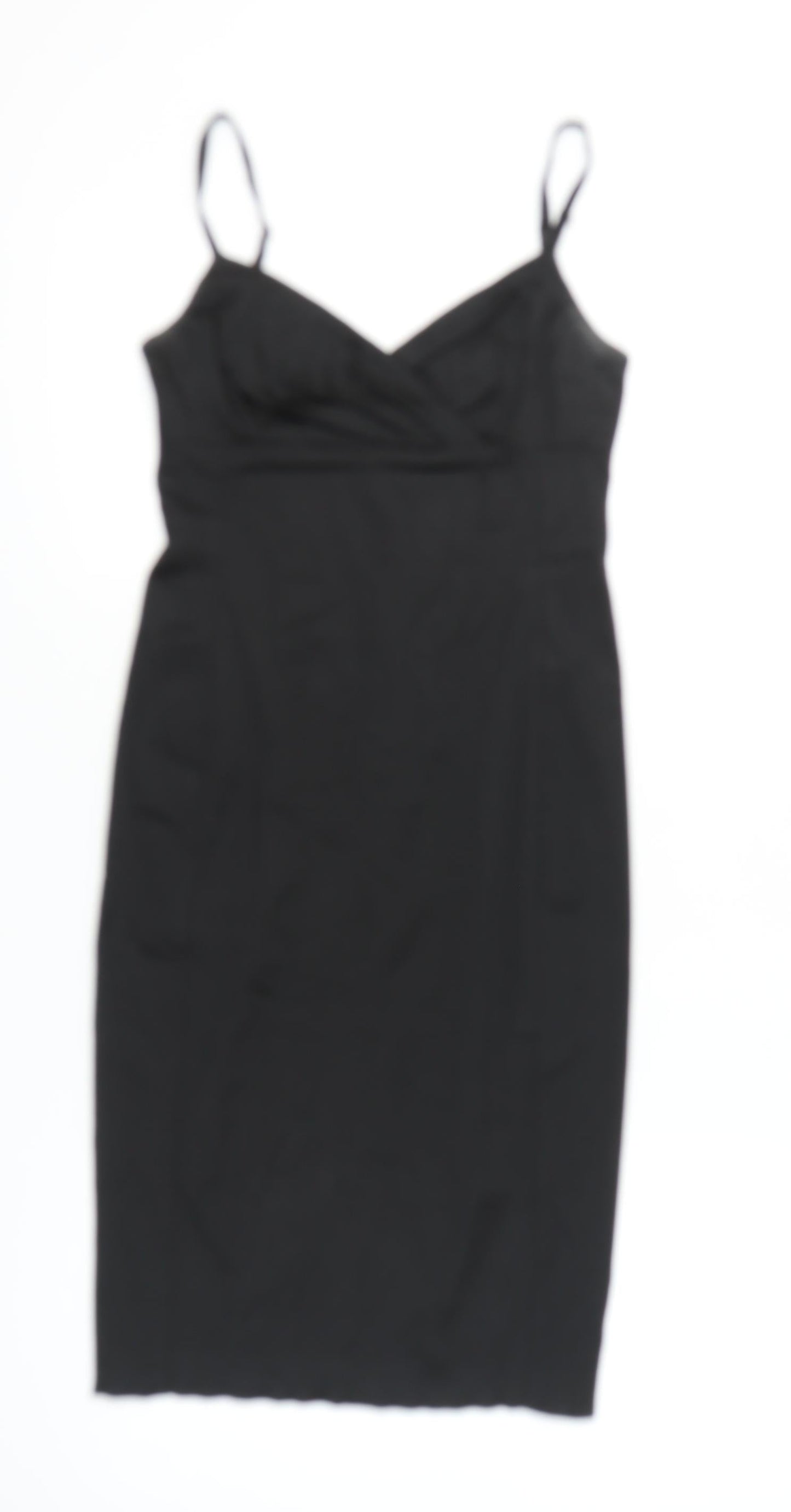 Karen Millen Womens Black Size 8 Bodycon Knee Length Sleeveless Dress