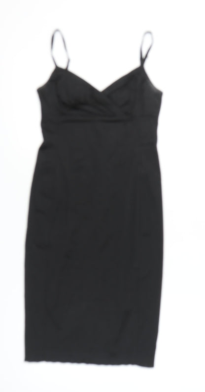 Karen Millen Womens Black Size 8 Bodycon Knee Length Sleeveless Dress