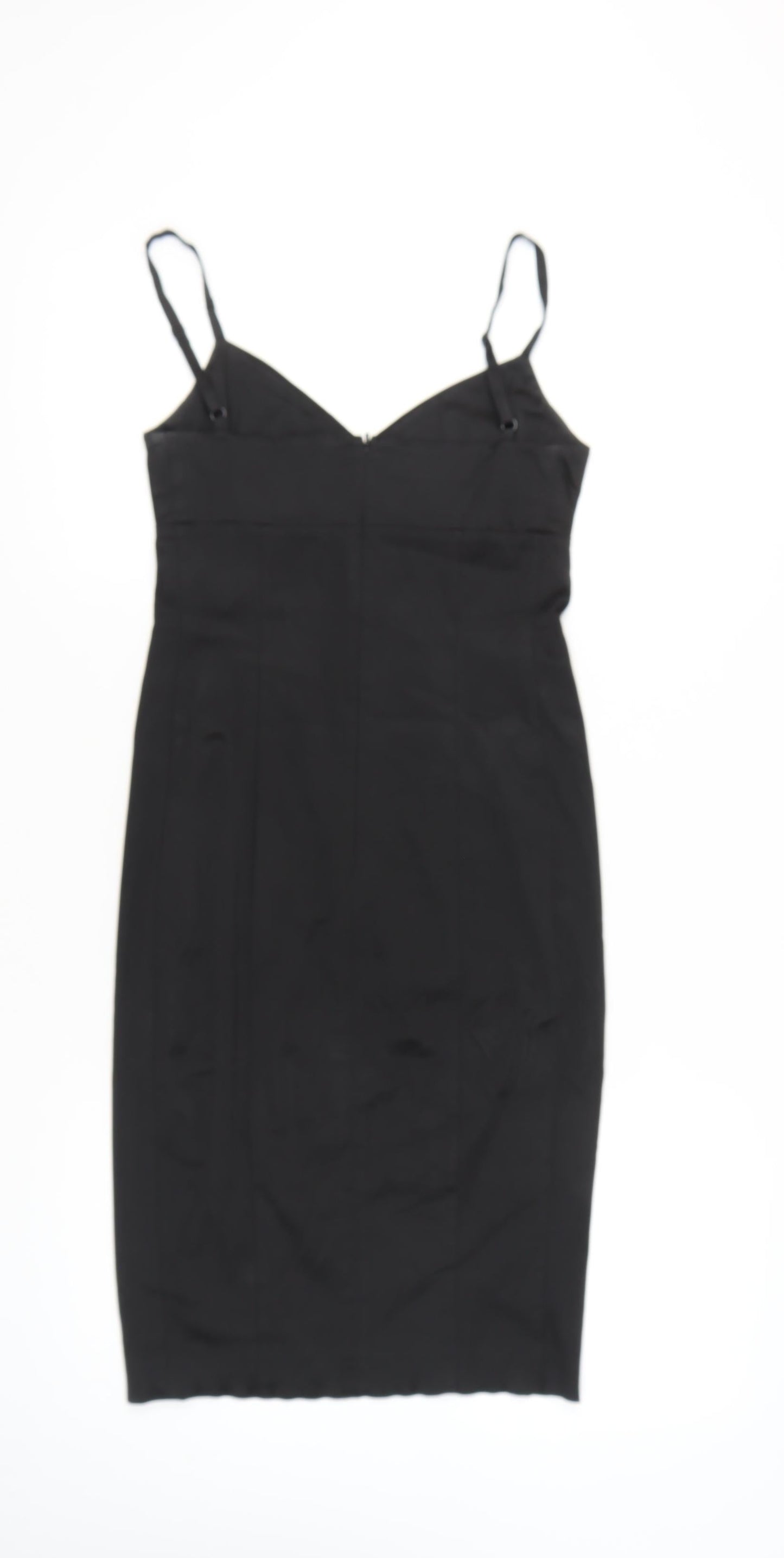 Karen Millen Womens Black Size 8 Bodycon Knee Length Sleeveless Dress