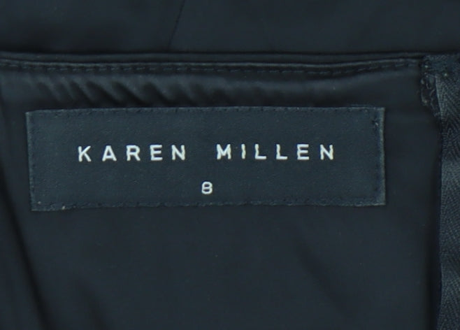 Karen Millen Womens Black Size 8 Bodycon Knee Length Sleeveless Dress