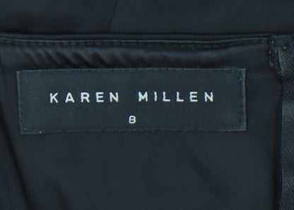 Karen Millen Womens Black Size 8 Bodycon Knee Length Sleeveless Dress