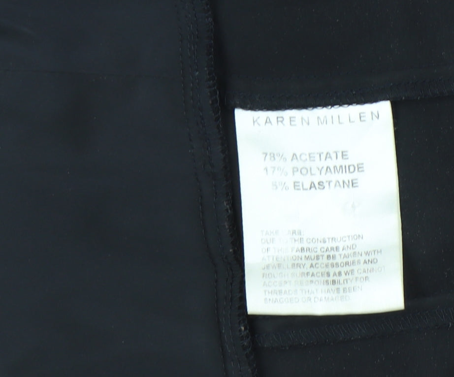 Karen Millen Womens Black Size 8 Bodycon Knee Length Sleeveless Dress