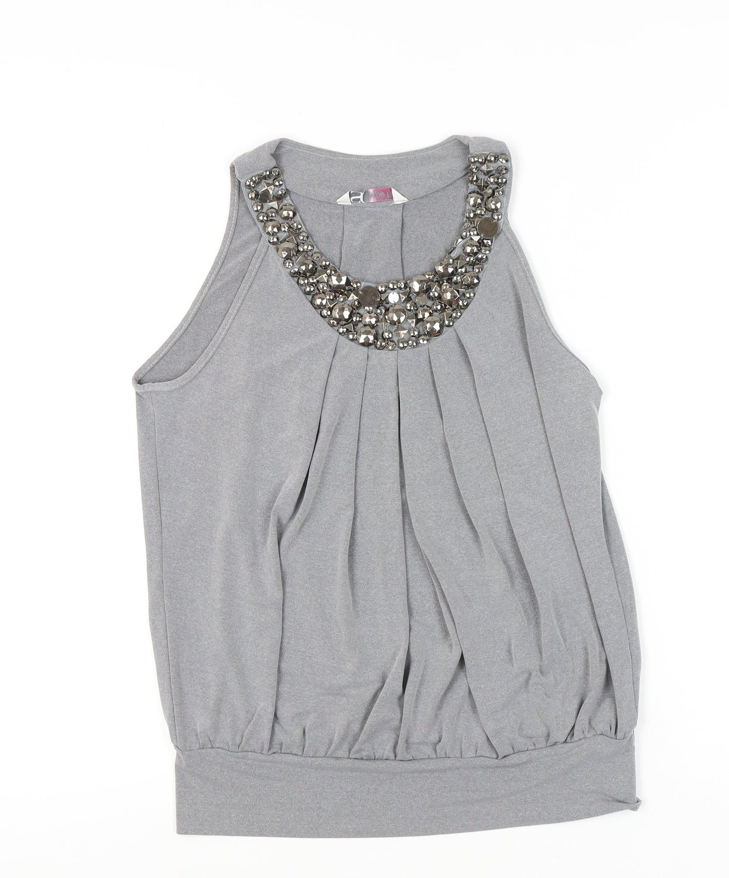 Womens UK Size 12 BHS Grey Basic Tank