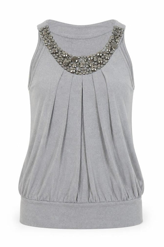 Womens UK Size 12 BHS Grey Basic Tank