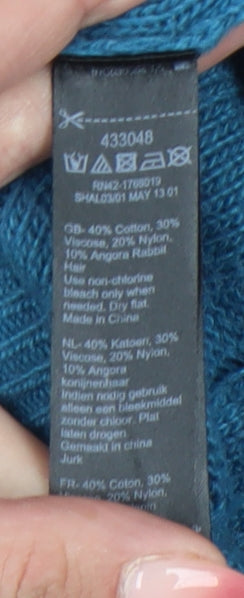 Monsoon Women’s Blue Knit A-Line Dress S Knee Length 3/4 Sleeve