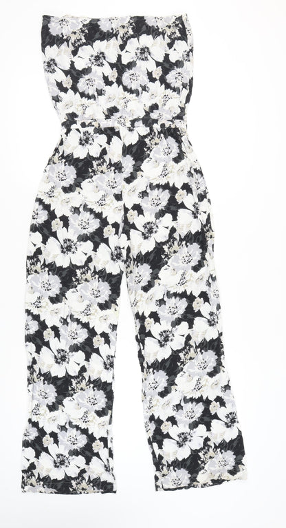 Next Women's Multicoloured Floral Strapless Jumpsuit Size 10