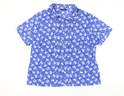 Womens UK Size 18 BHS Blue Basic Button-Up