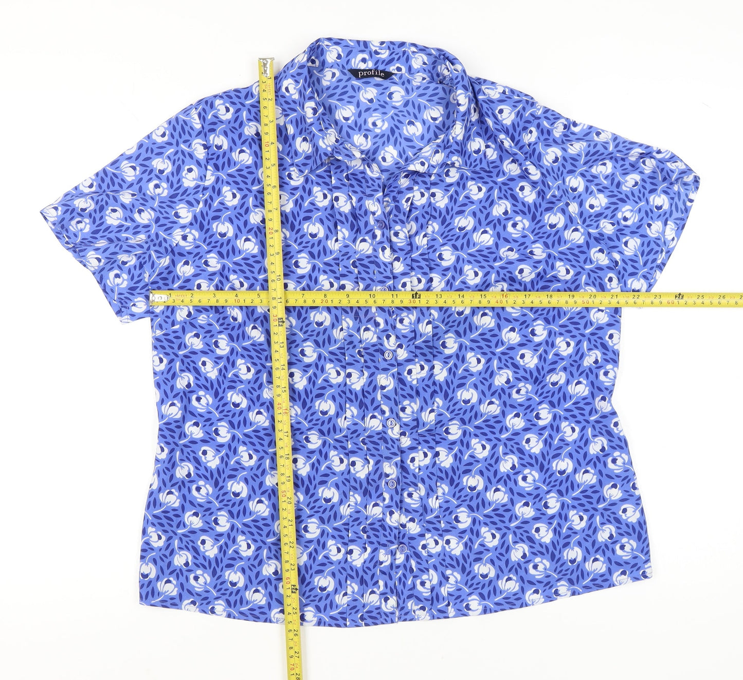 Womens UK Size 18 BHS Blue Basic Button-Up