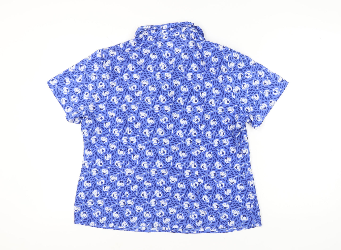 Womens UK Size 18 BHS Blue Basic Button-Up