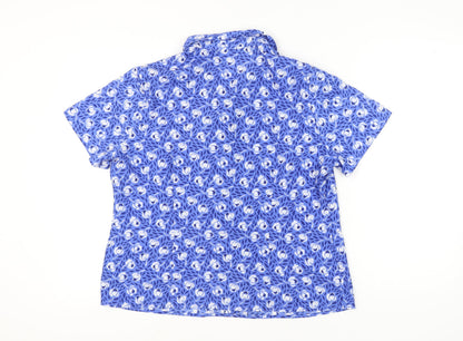 Womens UK Size 18 BHS Blue Basic Button-Up