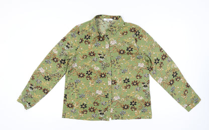 M&G Monogram Women’s Green Floral Long Sleeve Button-Up Shirt L