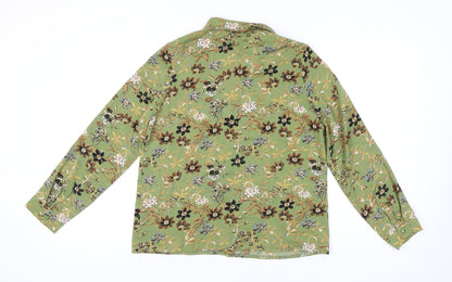 M&G Monogram Women’s Green Floral Long Sleeve Button-Up Shirt L