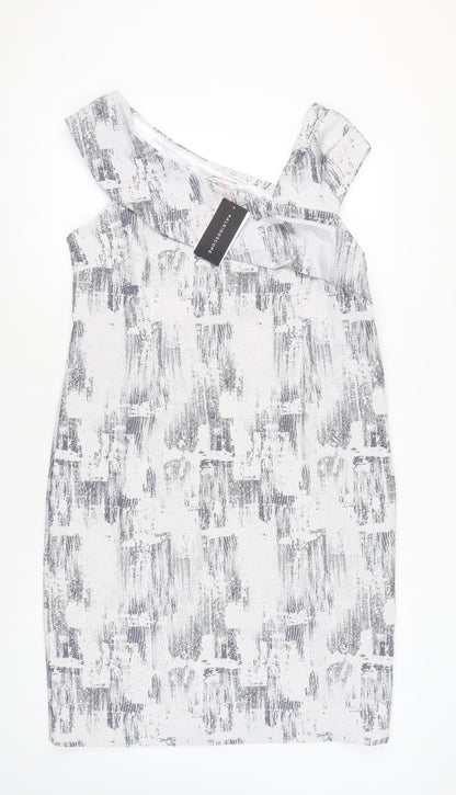 Kaleidoscope Women’s Grey Size 18 Asymmetric Neck Sheath Dress