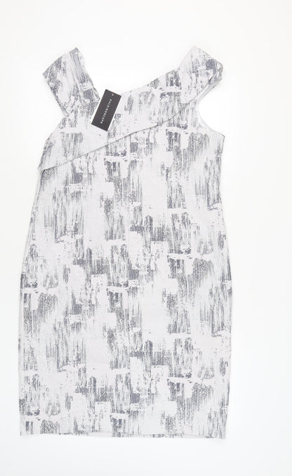 Kaleidoscope Women’s Grey Size 18 Asymmetric Neck Sheath Dress