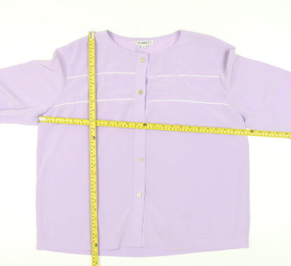 Womens UK Size 16 Planet Purple Basic Button-Up