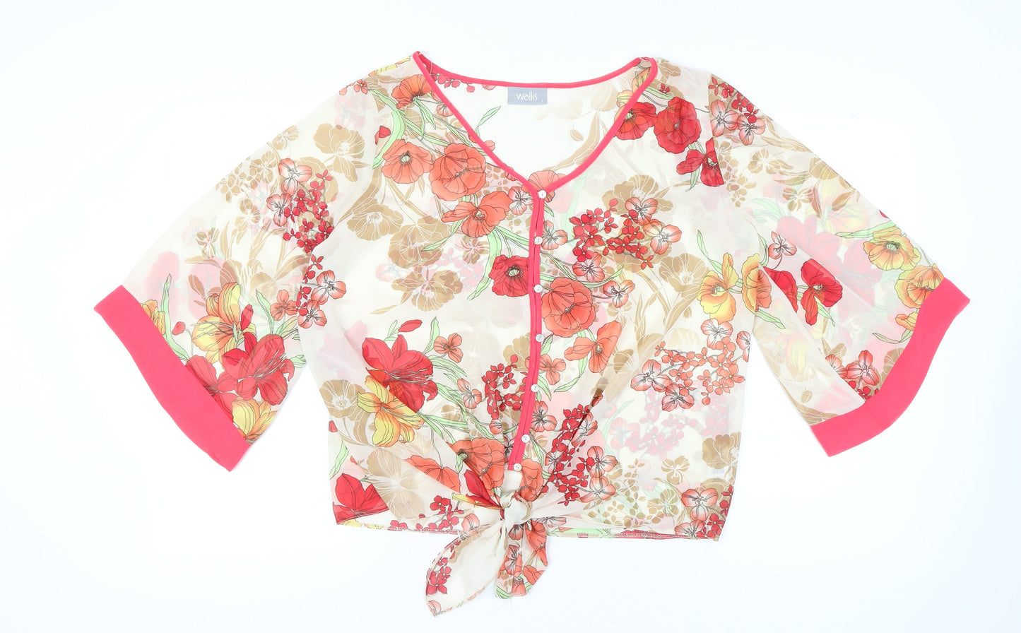 Womens UK Size L Wallis Multicoloured Kimono Blouse