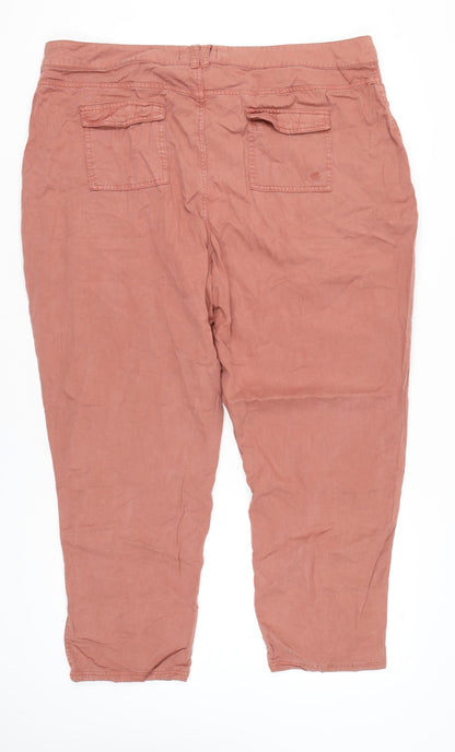 Fat Face Women’s Pink Cargo Trousers Size 20 Lyocell Cotton Twill