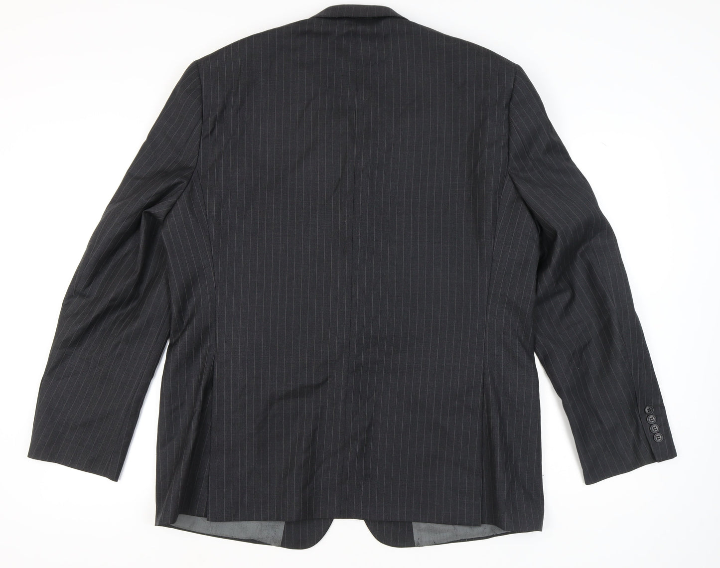 Charlton Gray Men's Grey Pinstripe 46L Wool Blend Blazer Jacket