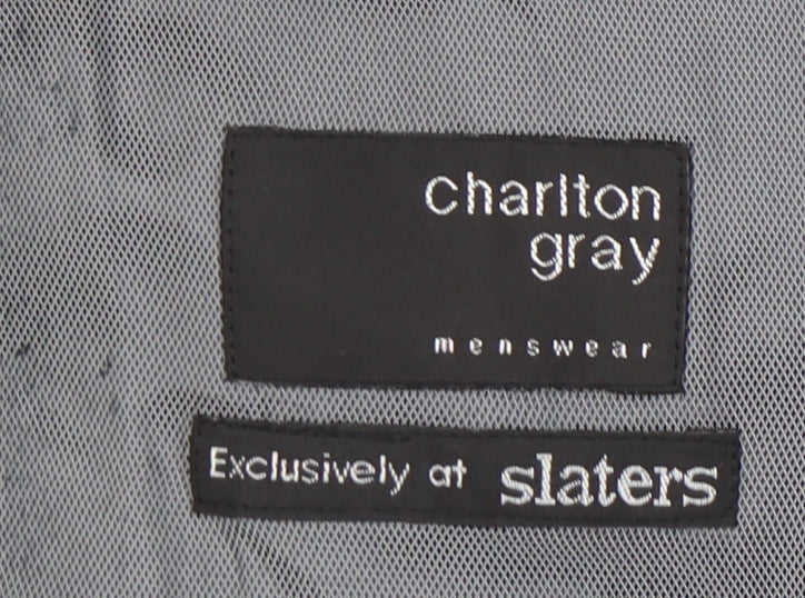 Charlton Gray Men's Grey Pinstripe 46L Wool Blend Blazer Jacket